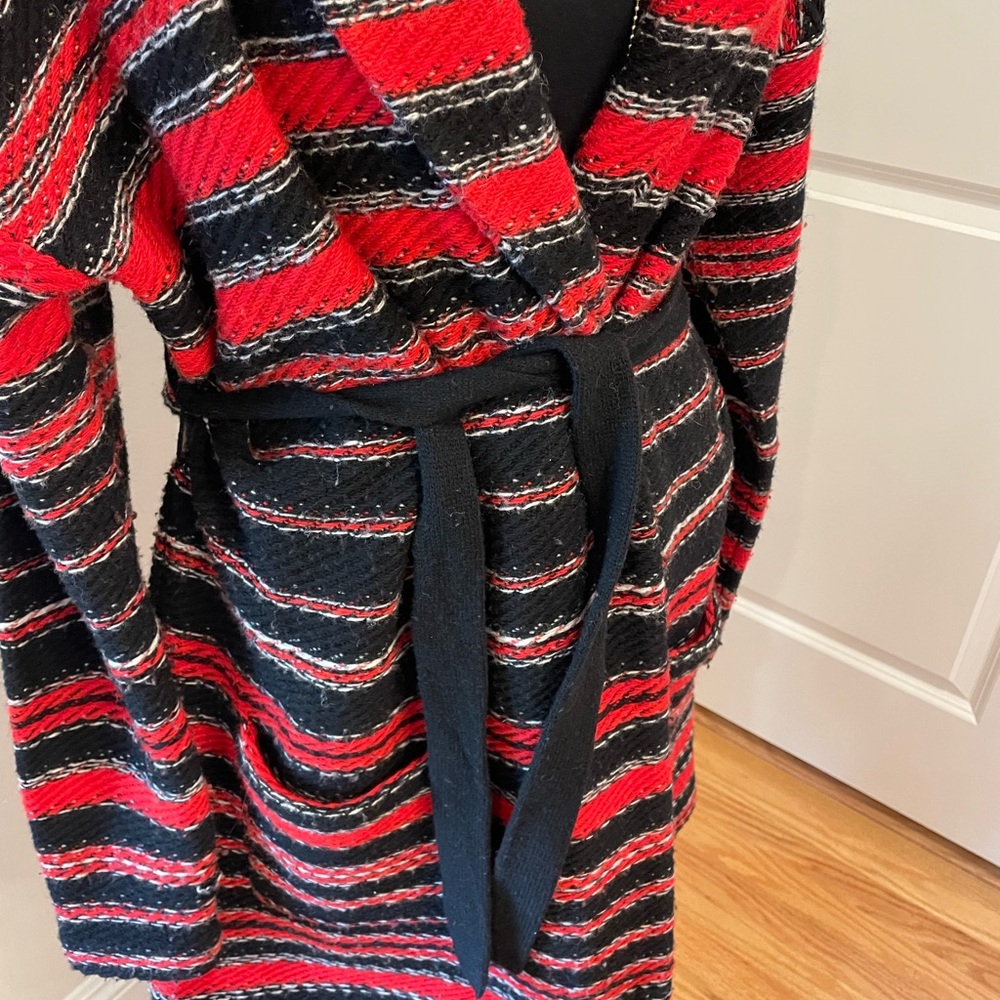 Lauren Ralph Lauren Red and Black Knit Cardigan Southwest - Picture 8 of 13